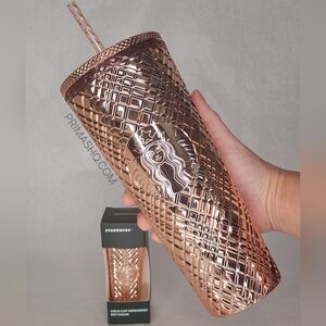 Starbucks Tumbler Korea Rose Gold Metallic 24oz & Ornament Set